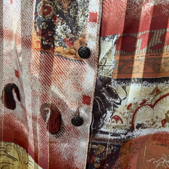 🎉4/30$🎉 Chagall Printed Blouse with Shoulder Pads - Size 16 - Picture 4 of 5